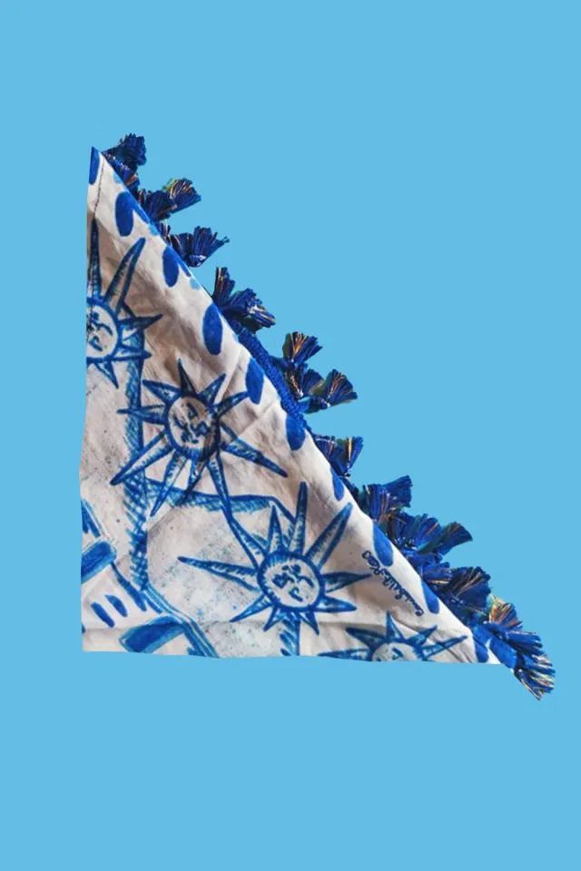 Antica Sartoria Napoli DV2124 foulard blu cotone
