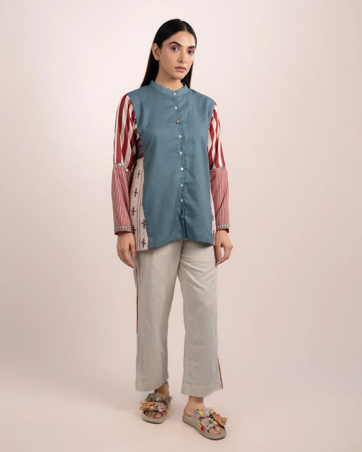 Our Dve Lyra camicia blu modal regular fit