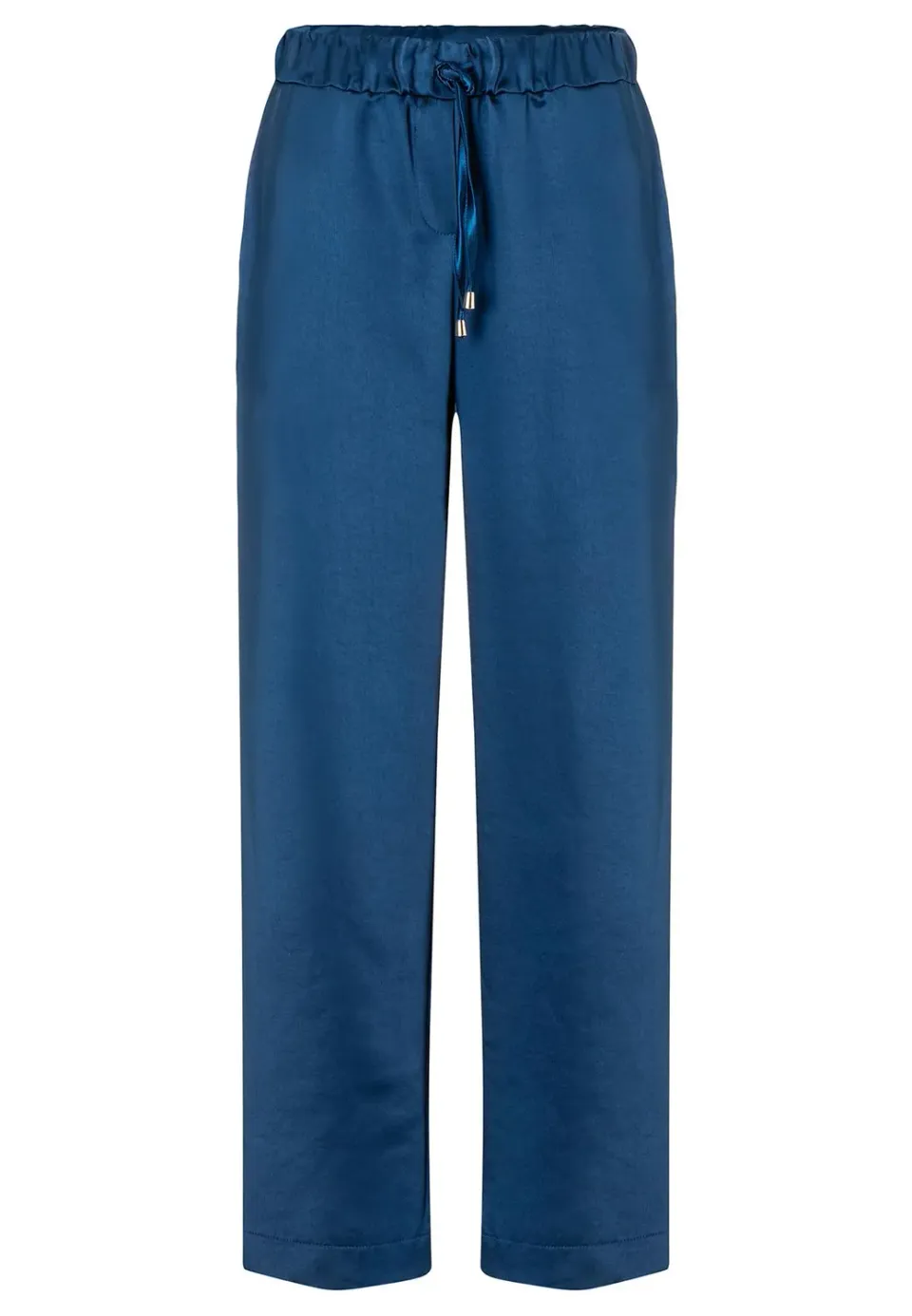 Ana Alcazar Sibly pantaloni satin blu lucido