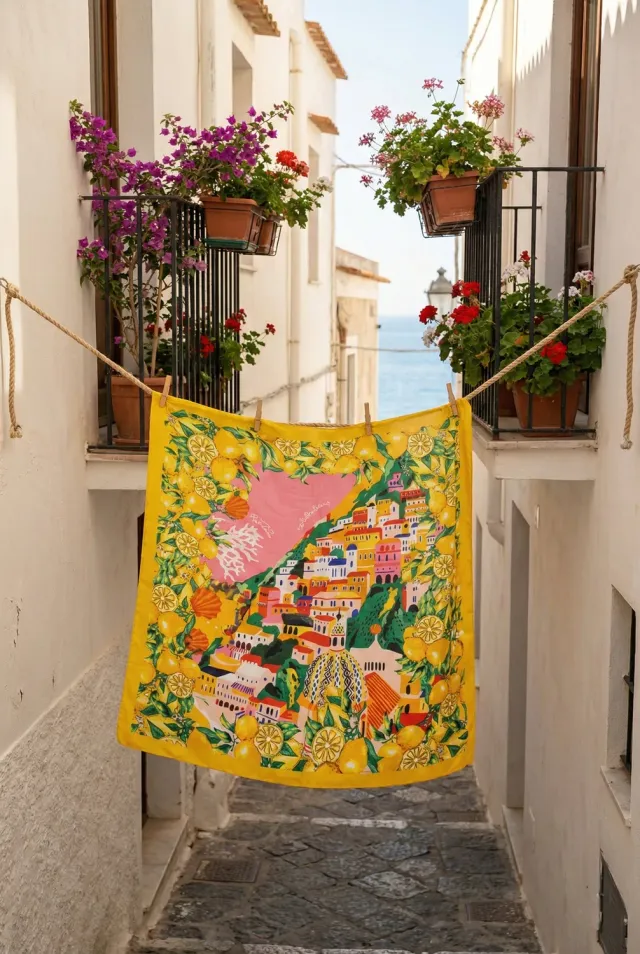 Antica Sartoria Positano FC004 bandana rosa polysatin