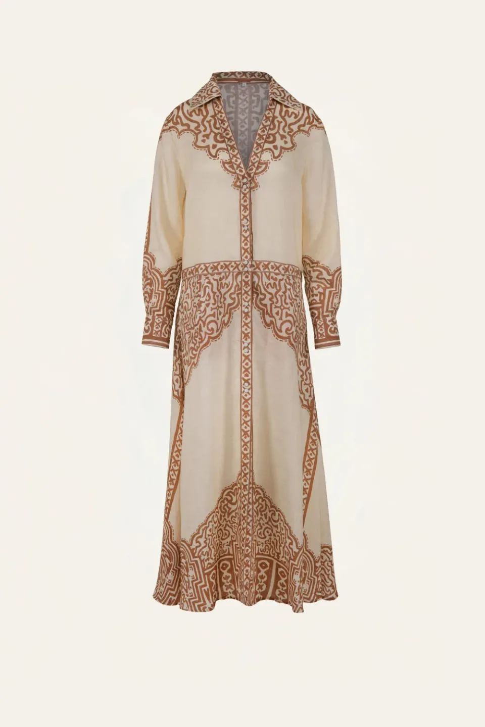 Johanna Ortiz Modern Markings abito camicia lino ecru