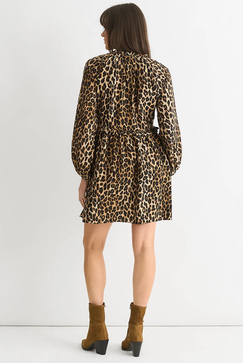 Gini London Brown Animal Smock Mini abito marrone