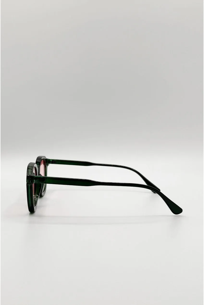 SVNX Bold Preppy SG2604917 occhiali da sole verde rosa UV400