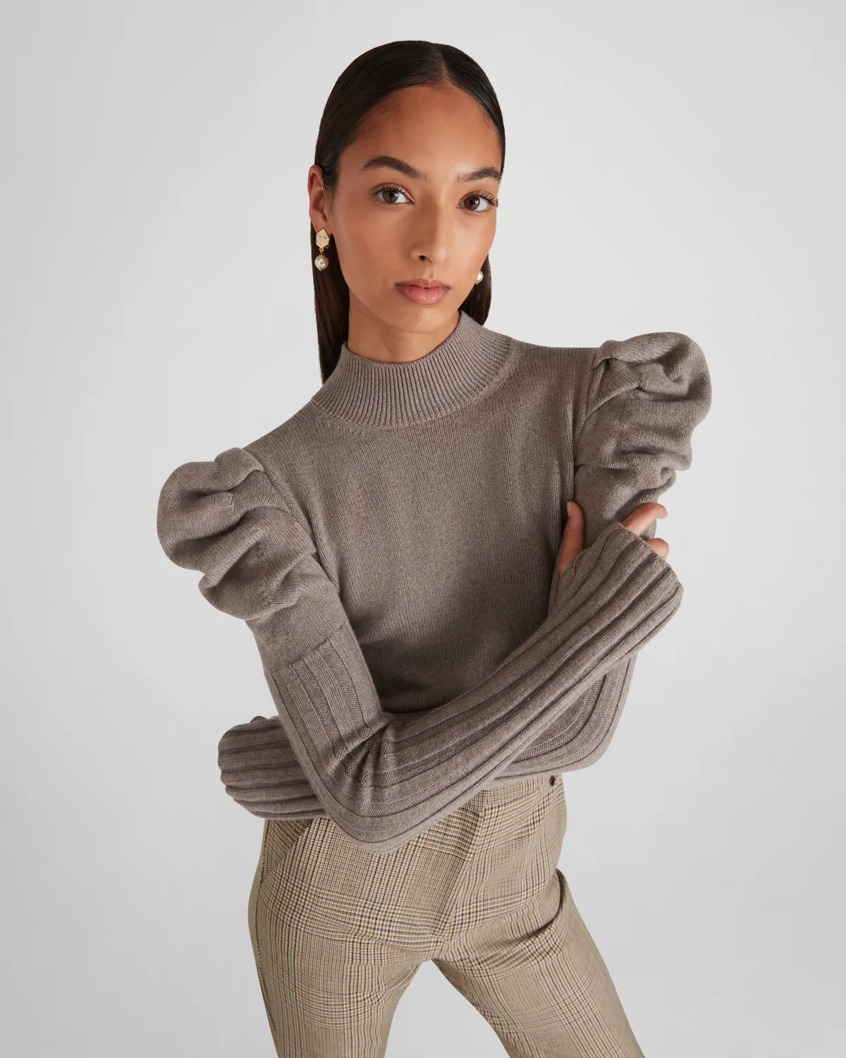 Violante Nessi New York pantaloni pied-de-poule lana