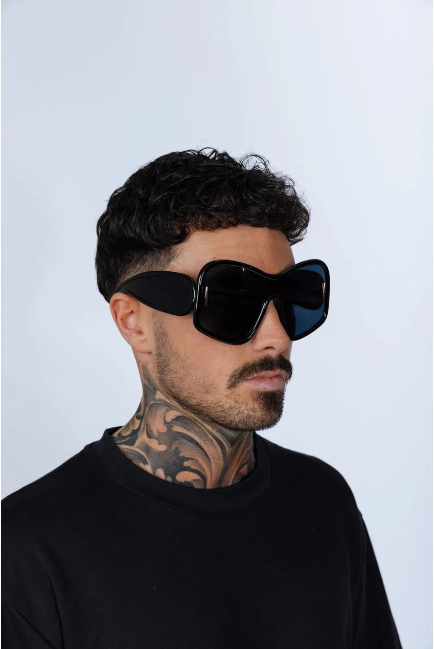 SVNX Mask occhiali da sole oversize neri quadrati UV400