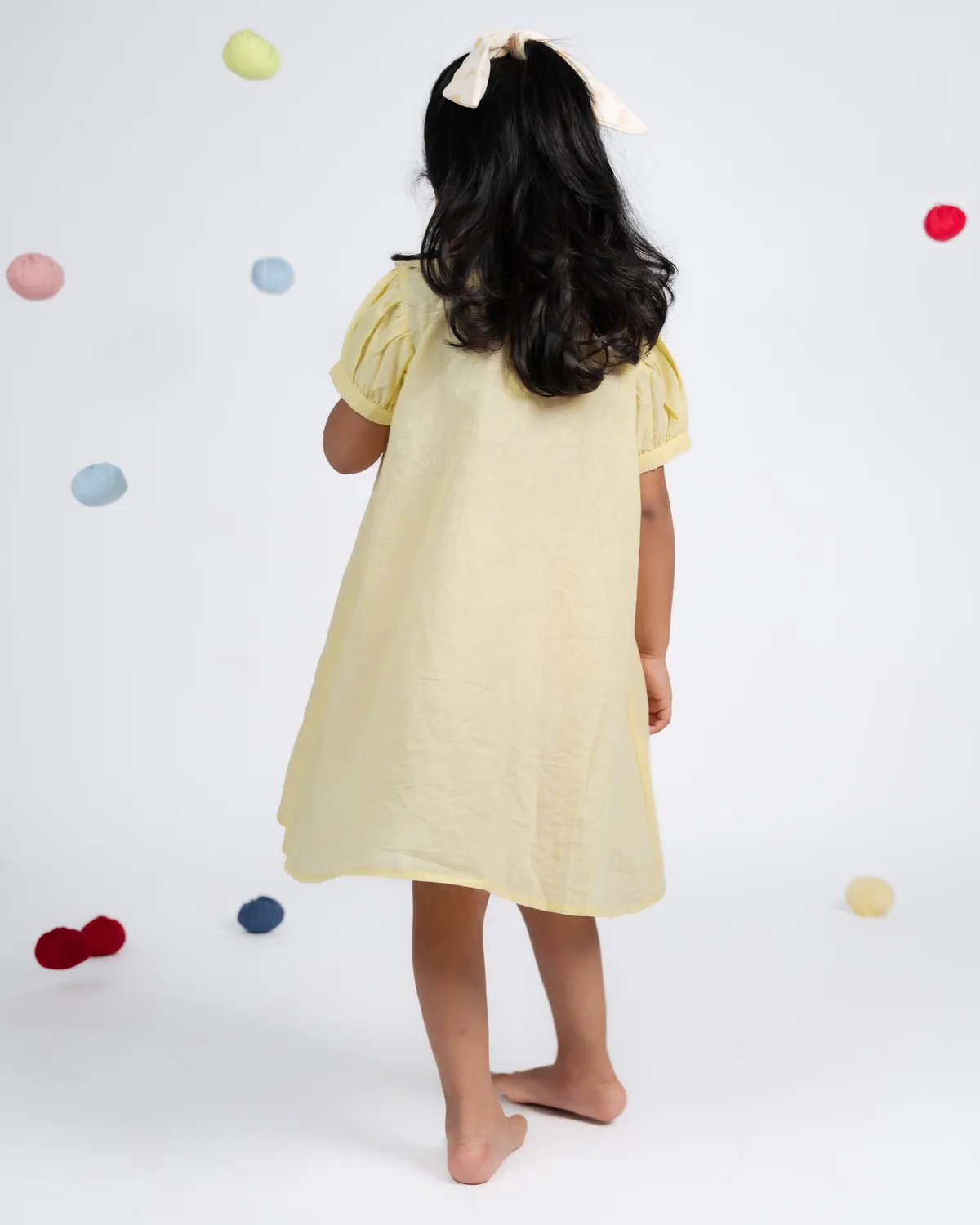 Our Dve Daisy abito bambina giallo limone cotone