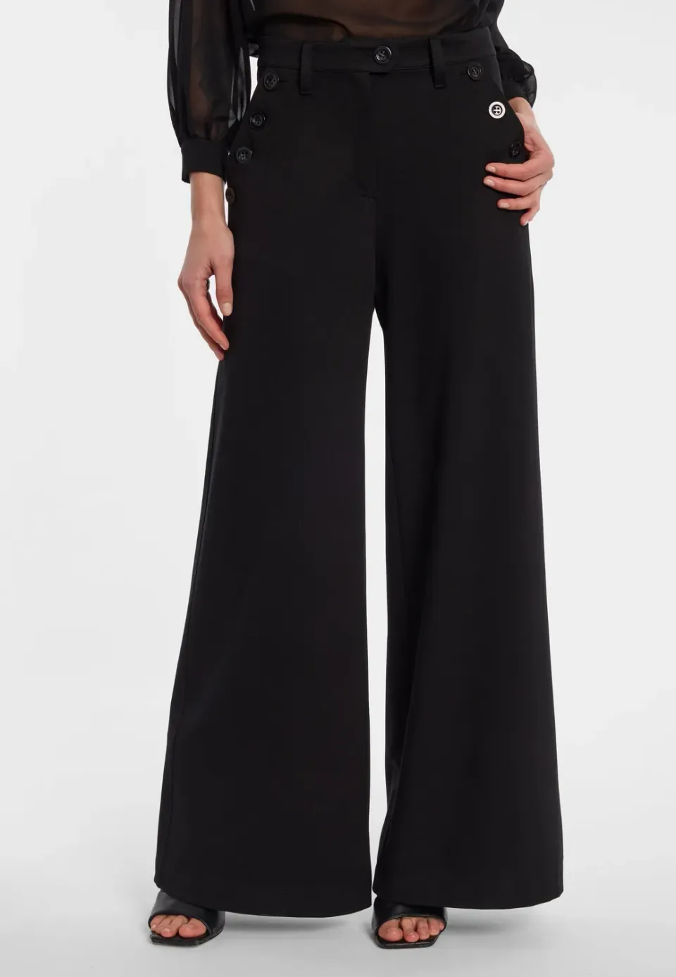 Ana Alcazar Elida pantaloni palazzo vita alta jersey