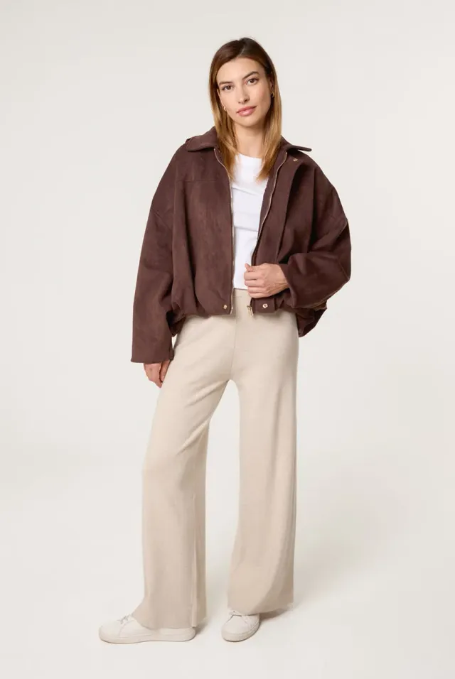 Blue Vanilla Knitted Wide Leg pantaloni pietra maglia