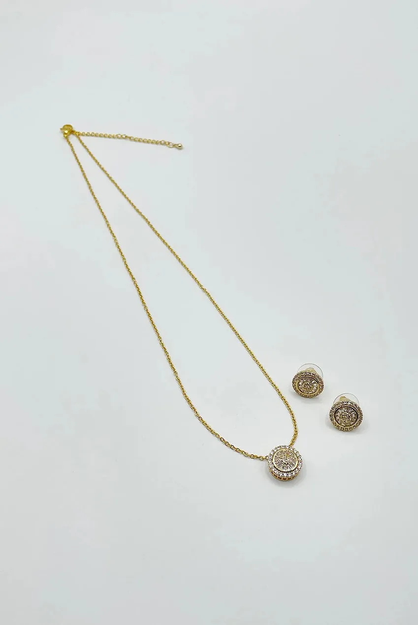 SVNX Diamante Halo JE413024 parure oro collana orecchini