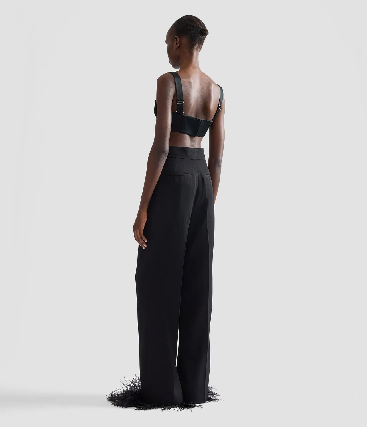 Erdem Grain De Poudre pantaloni palazzo neri lana