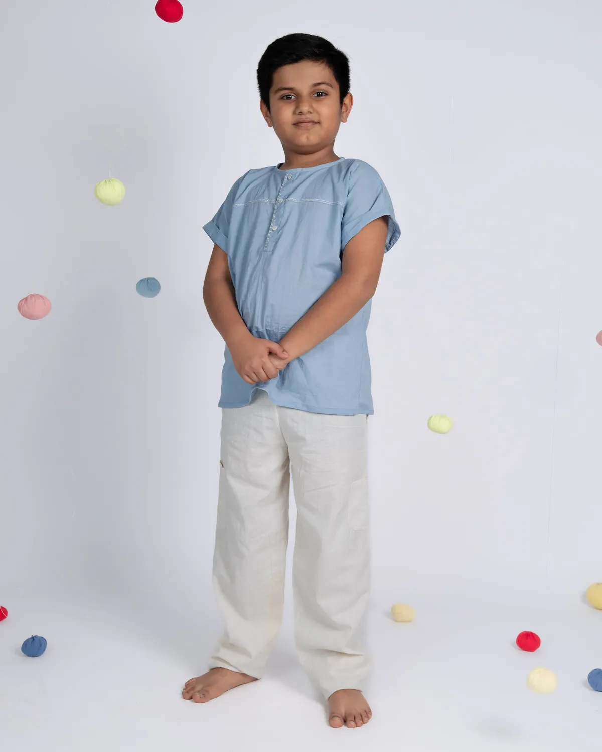 Our Dve Mini Elite completo bambino cotone blu beige