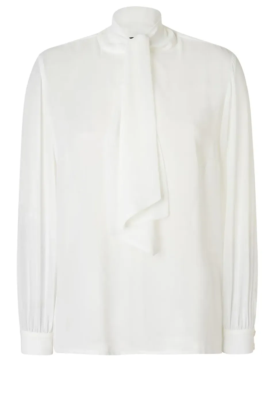 Ana Alcazar Swanea blusa chiffon bianca fiocco