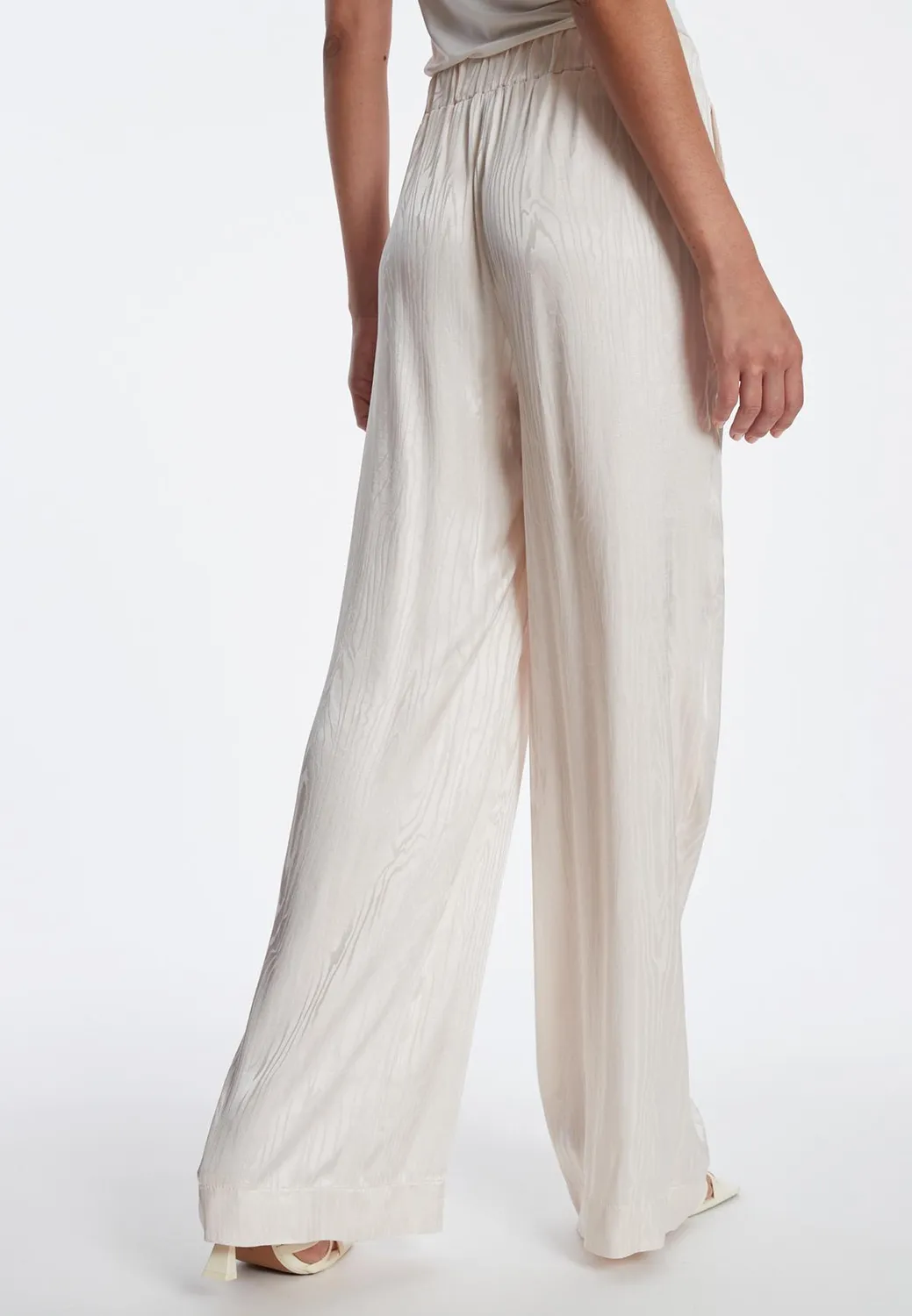 Ana Alcazar Zarosa pantaloni larghi raso bianchi