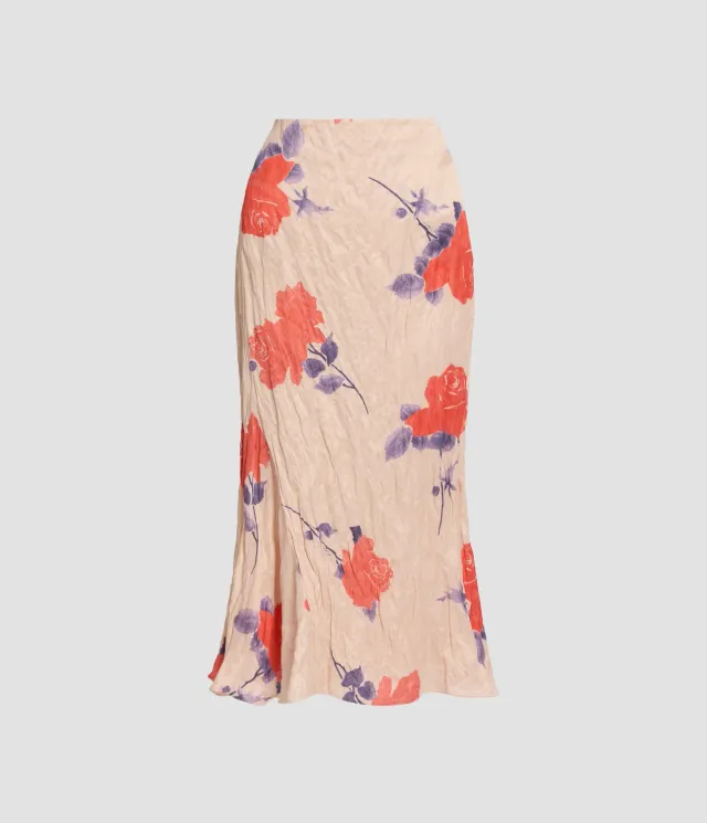 Erdem Floral Crushed gonna midi raso floreale