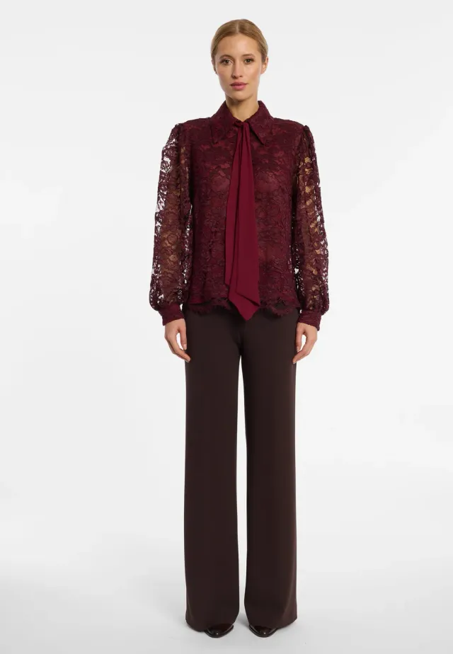 Ana Alcazar Enoloris blusa in pizzo bordeaux