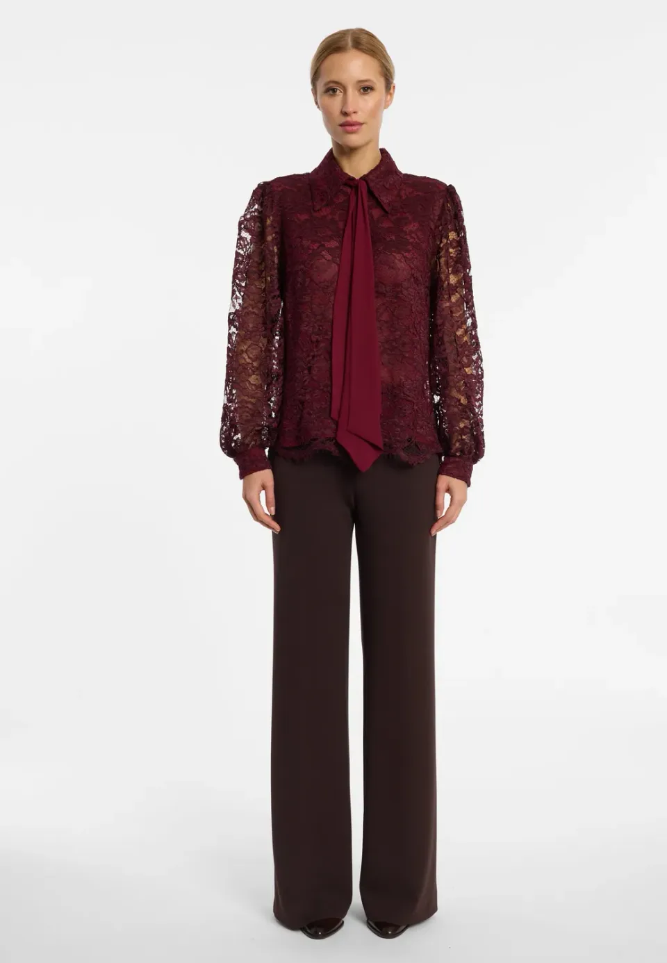Ana Alcazar Enoloris blusa in pizzo bordeaux