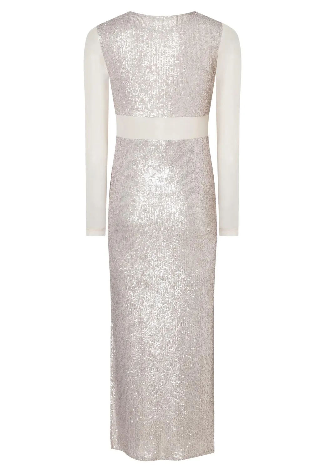 Ana Alcazar Tafia abito midi paillettes argento