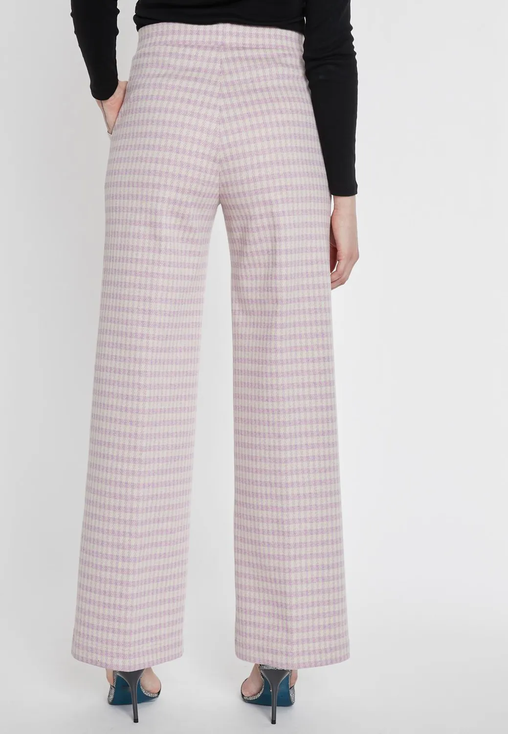 Ana Alcazar Sobera pantaloni palazzo pied-de-poule