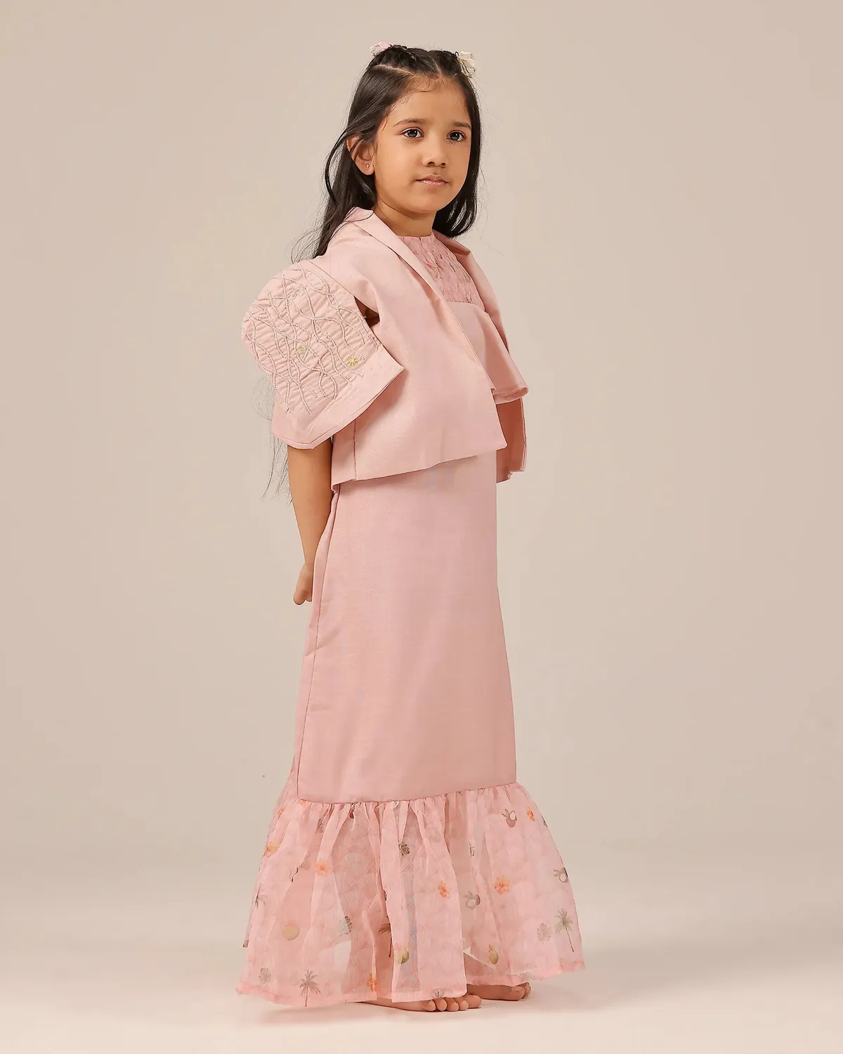 Our Dve Palm Pop completo giacca abito bimba rosa