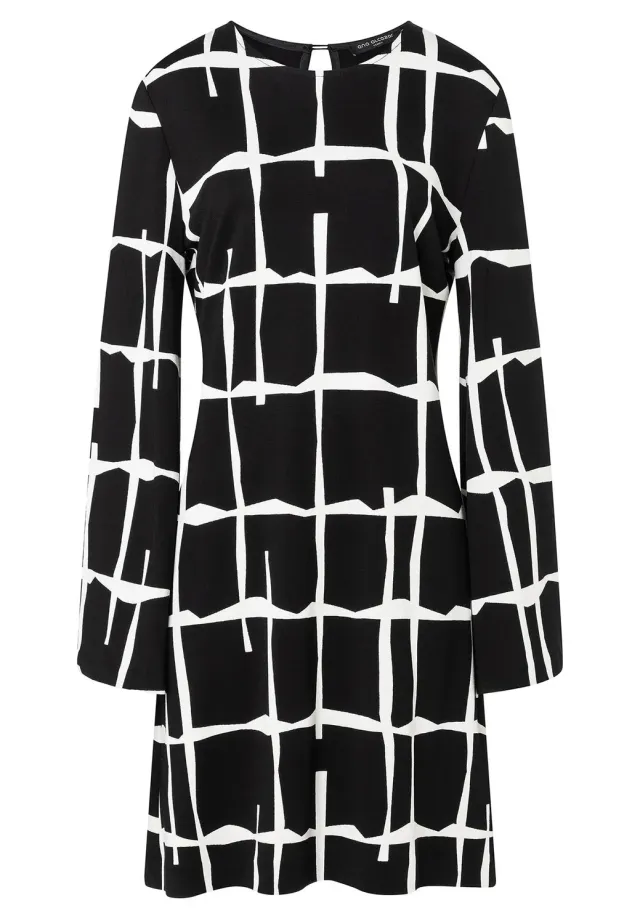 Ana Alcazar Hewali vestito tunica bianco nero