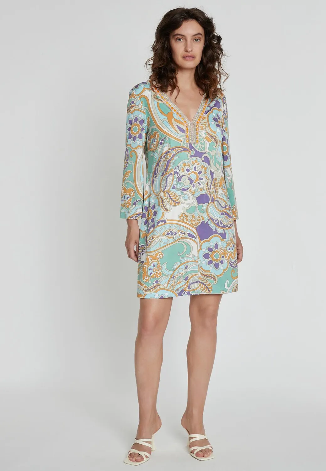 Ana Alcazar Kissy tunica corta fantasia paisley