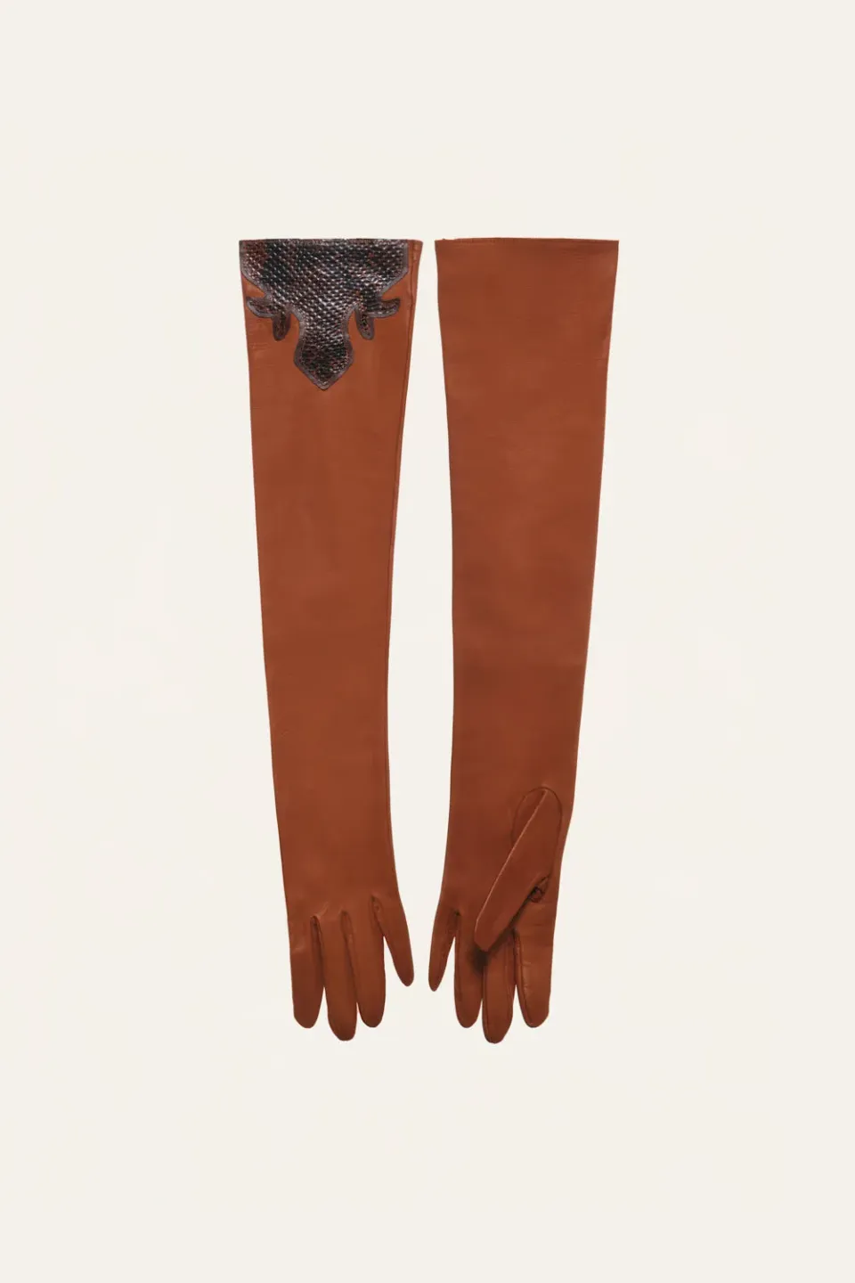 Johanna Ortiz Cardinal Elegance Guanti Pelle Mocca