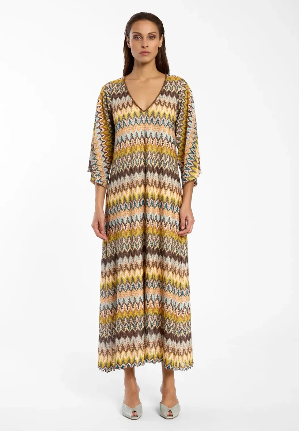 Ana Alcazar Disli abito maxi maglina zigzag