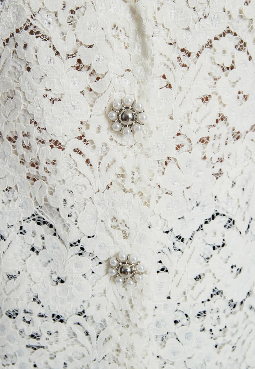 Ana Alcazar Sahaba Blazer pizzo bianco con perle