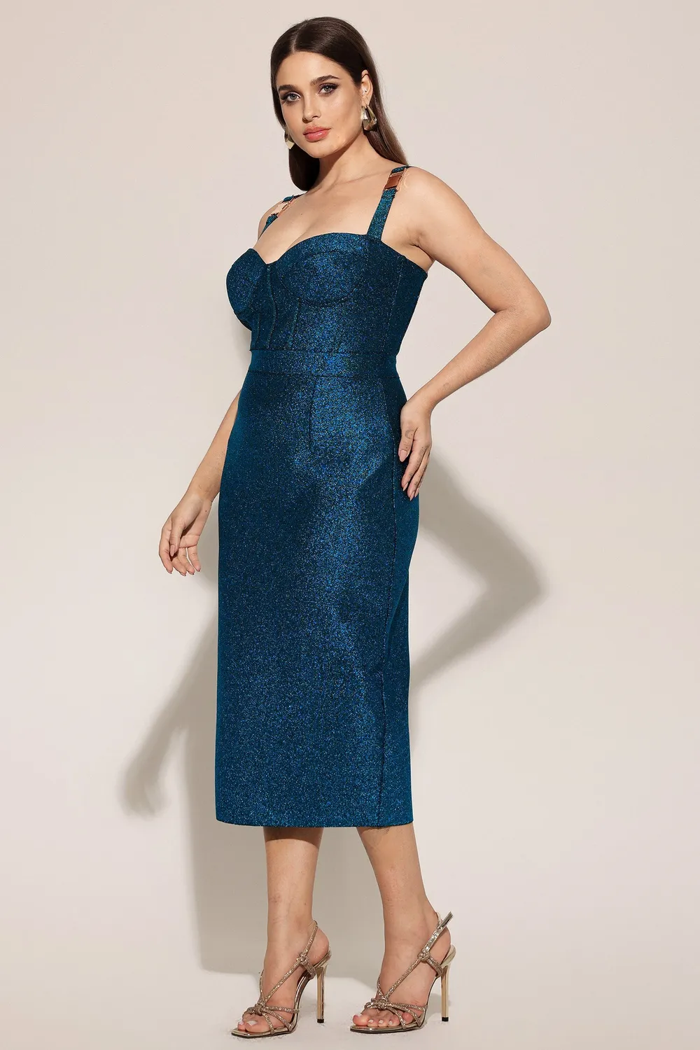 Bella Barnett Ziriy Abito Maxi Blu Scollo V