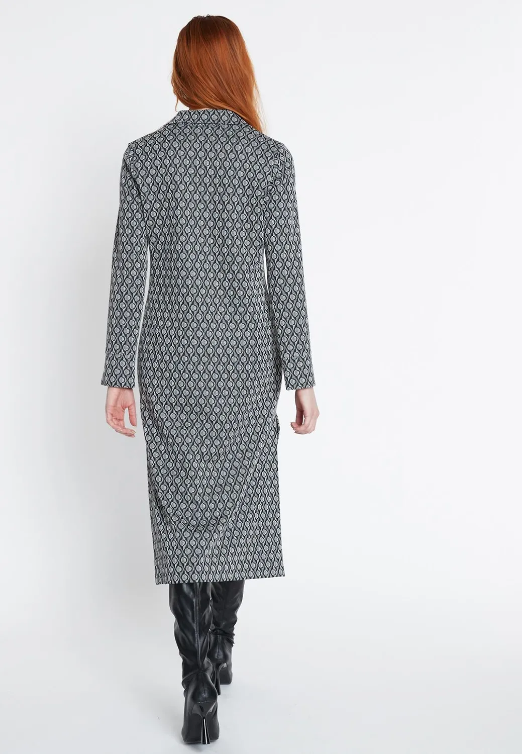 Ana Alcazar Sofine abito midi camicia fantasia blu