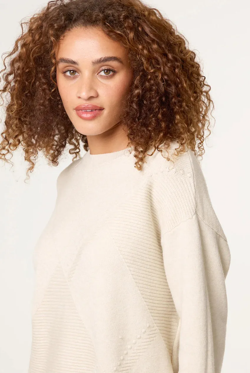 Blue Vanilla Argyle Stitch Detail maglione beige rombi