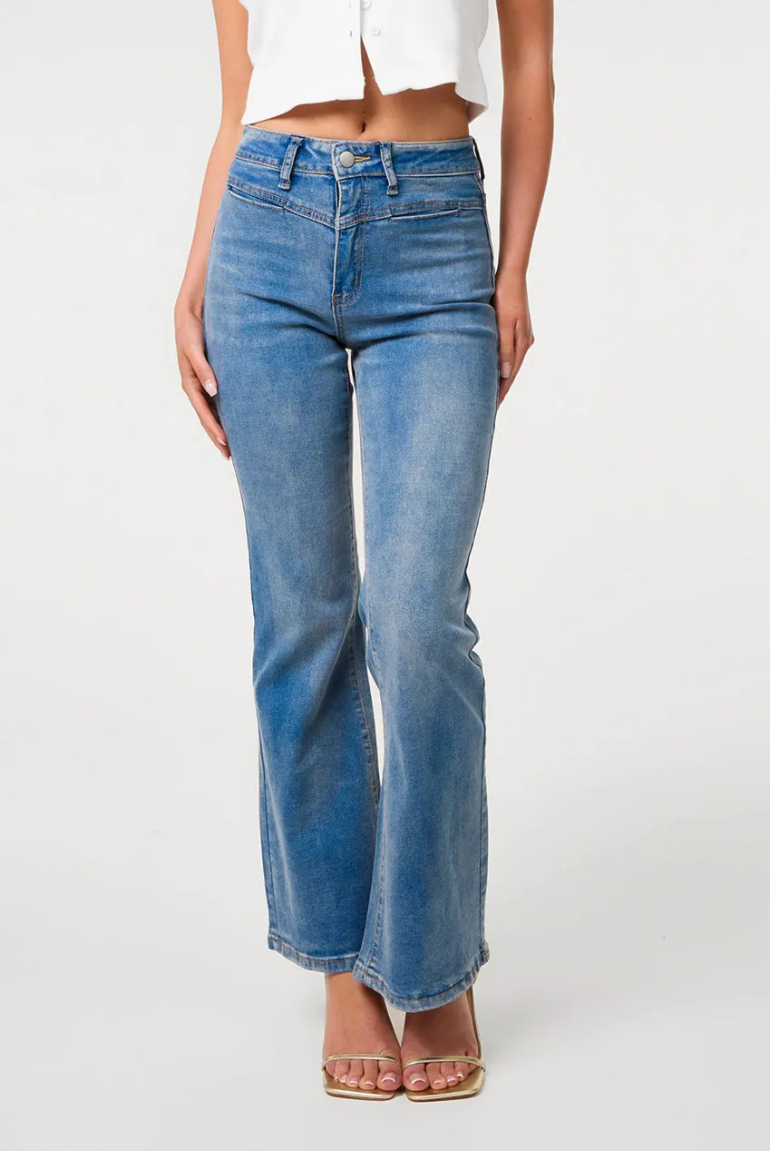 Pink Vanilla Flared Jeans jeans zampa denim blu