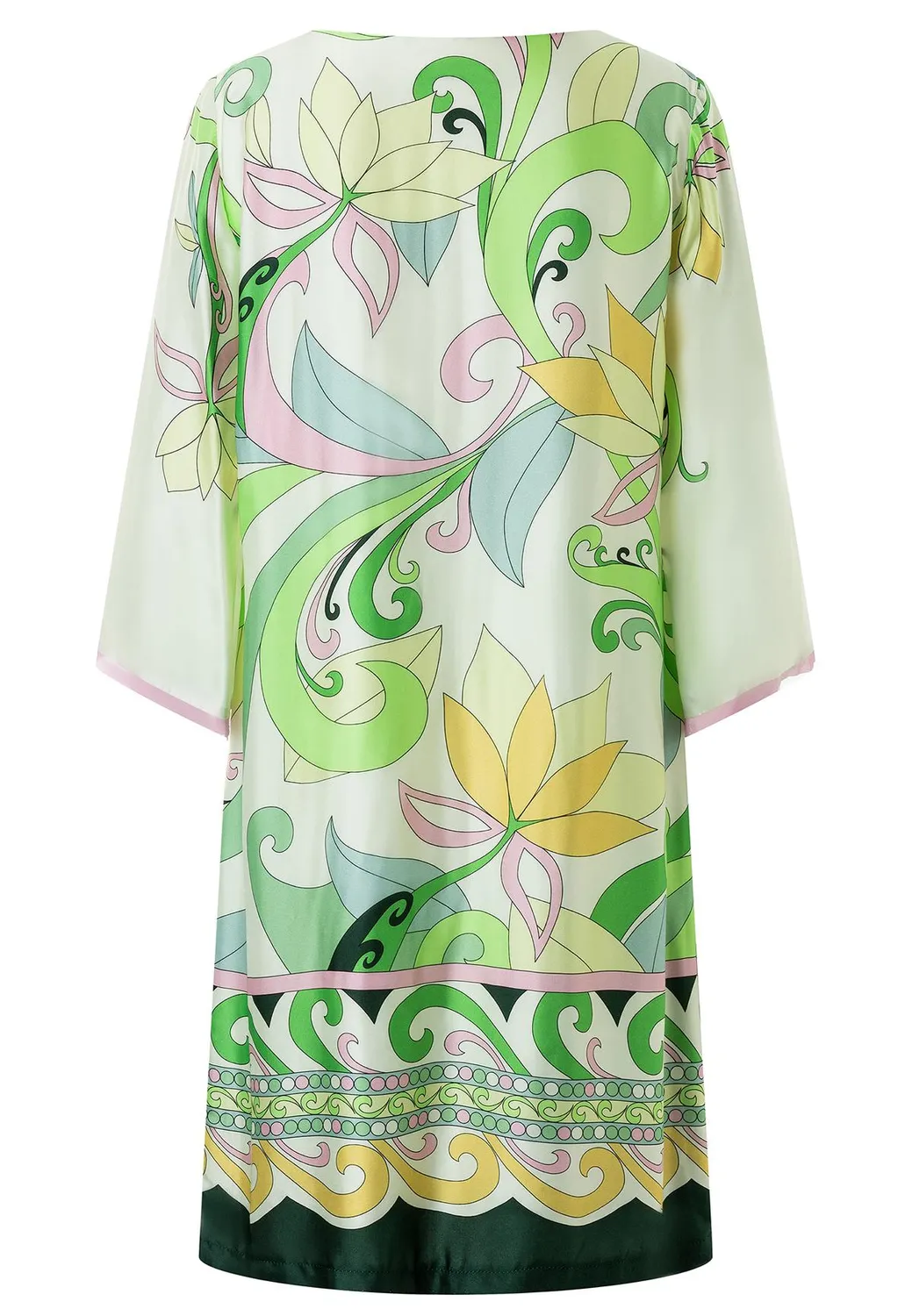 Ana Alcazar Pecane abito tunica raso fiori menta