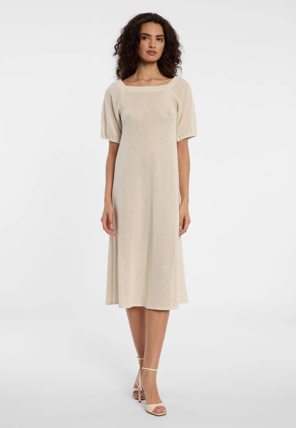 Ana Alcazar Danya midi abito maglia crema