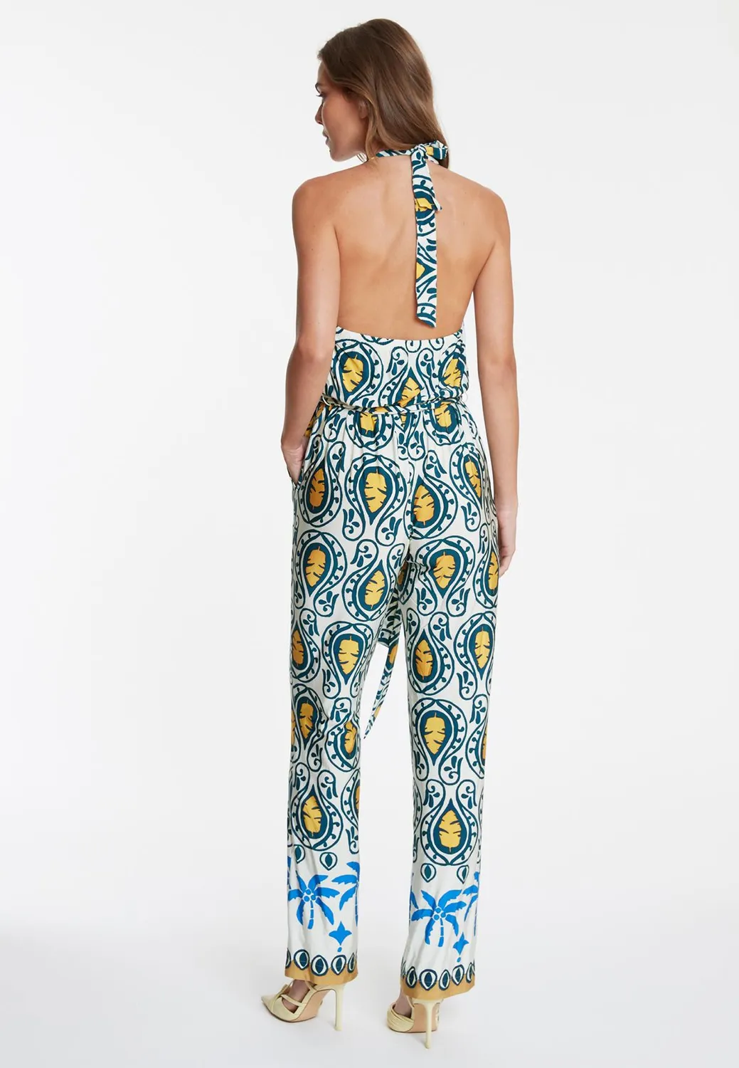 Ana Alcazar Winora Tuta Jersey Stampa Palma Halter
