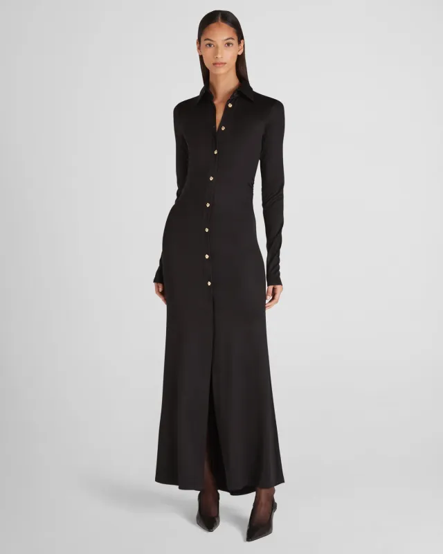 Violante Nessi Deanna abito nero jersey seta scollo