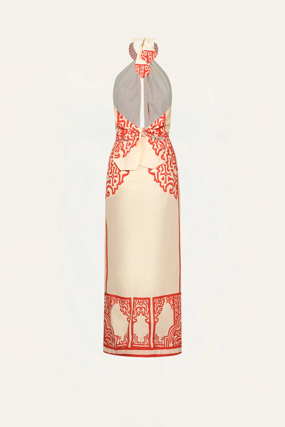 Johanna Ortiz Celeste Sunset Script abito cotone ecru