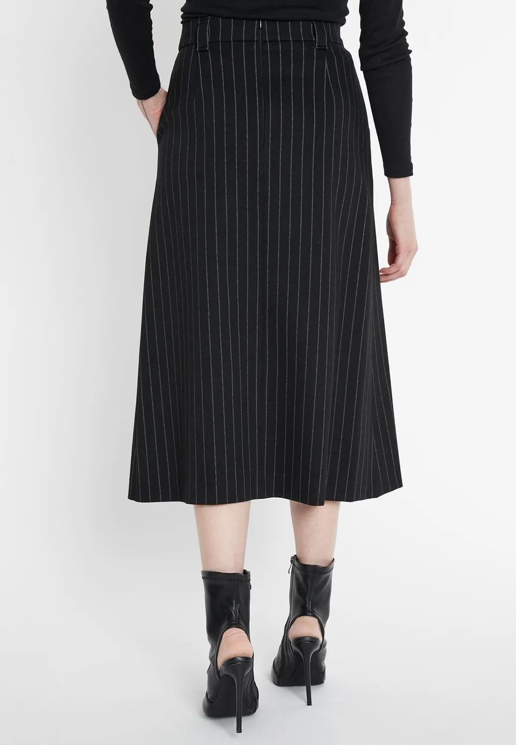 Ana Alcazar Soma gonna midi gessato jersey svasata