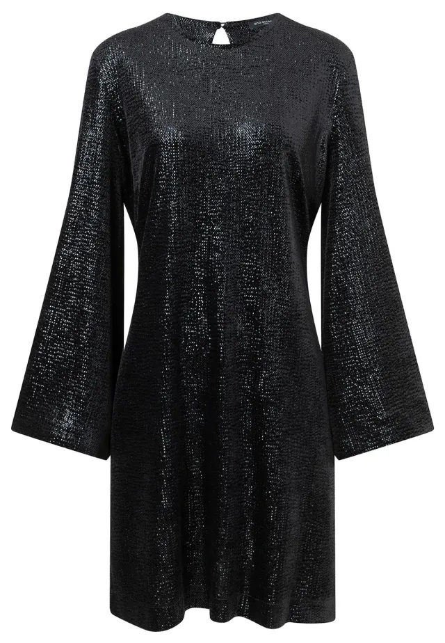Ana Alcazar Taja abito cocktail nero paillettes