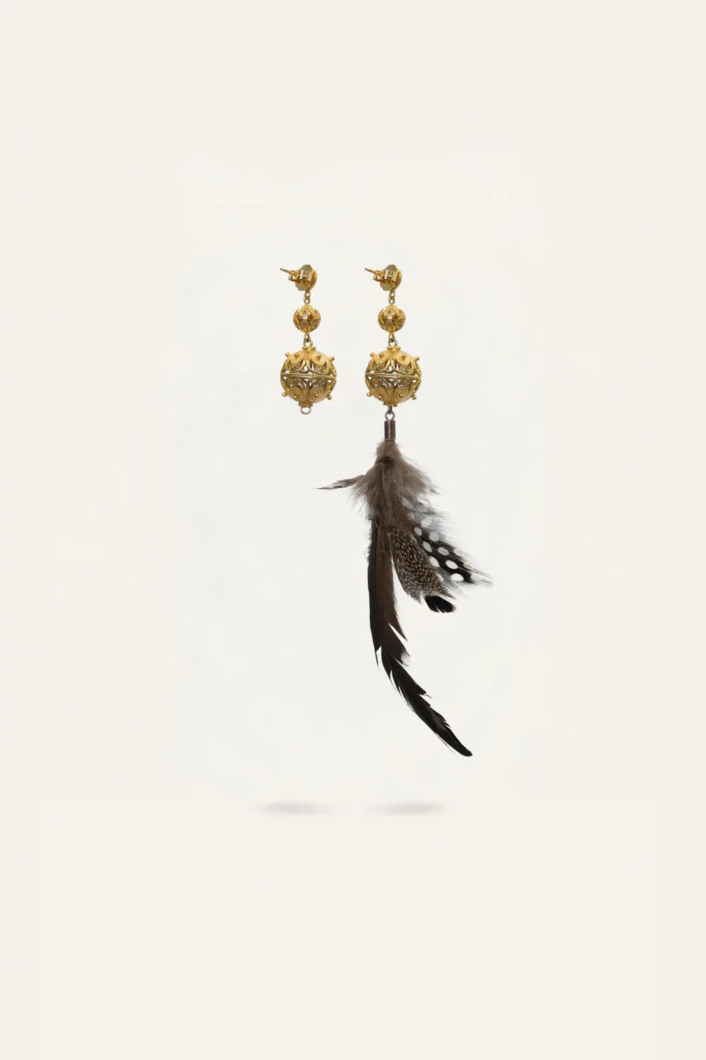 Johanna Ortiz Moonlit Rhythm orecchini oro piume
