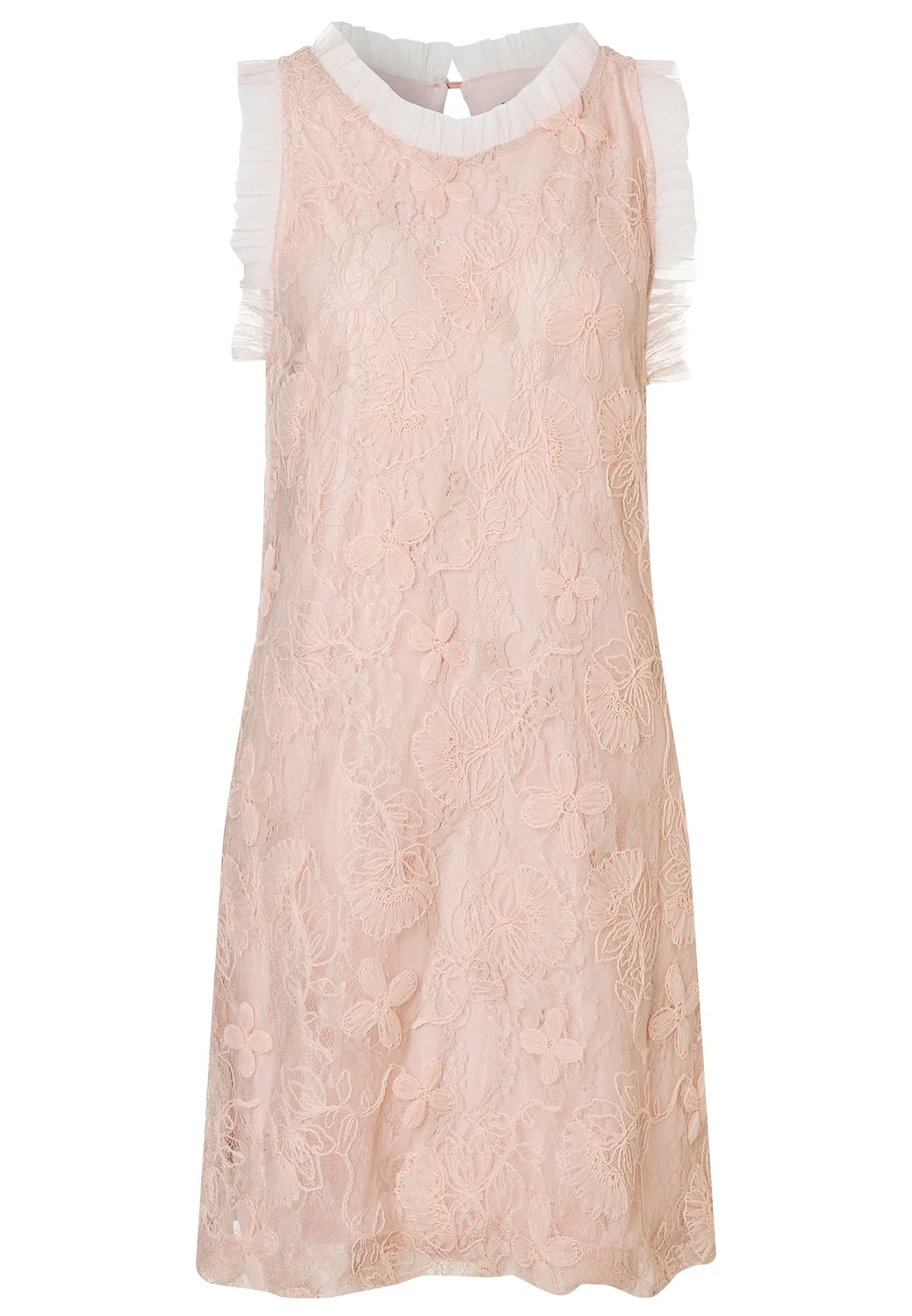 Ana Alcazar Daisa abito in pizzo rosa corto