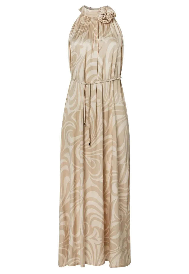 Ana Alcazar Wapina abito maxi halter beige impero