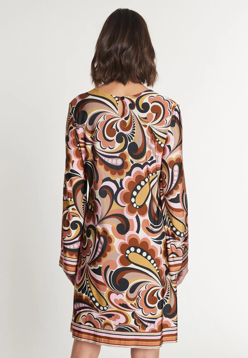 Ana Alcazar Mowea abito fantasia paisley maniche lunghe
