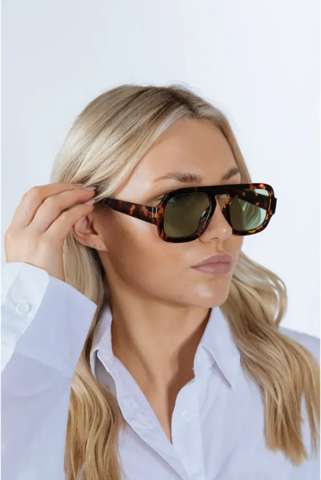 SVNX Retro Navigator occhiali da sole verdi tartarugati