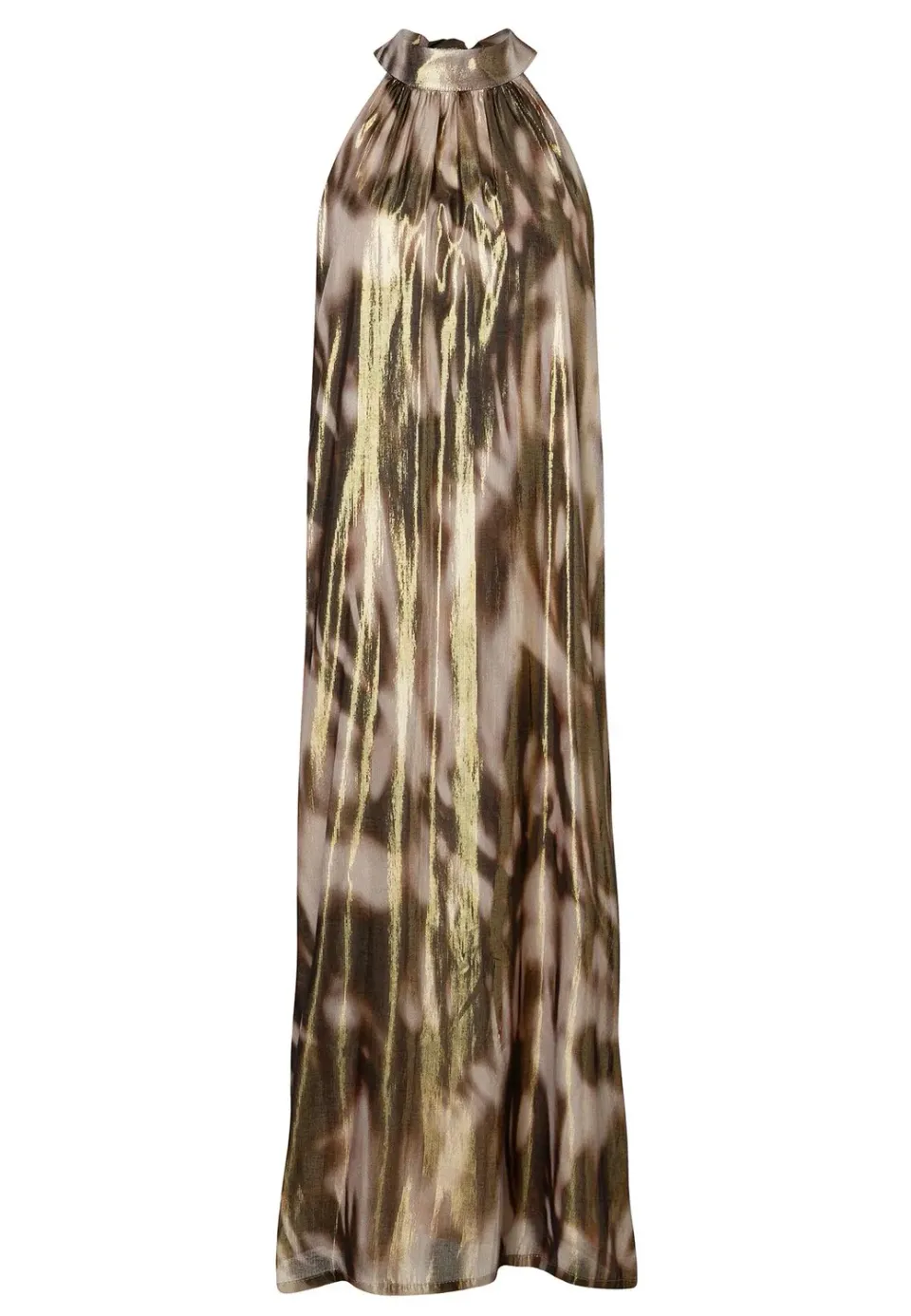 Ana Alcazar Wanina vestito halter maxi oro
