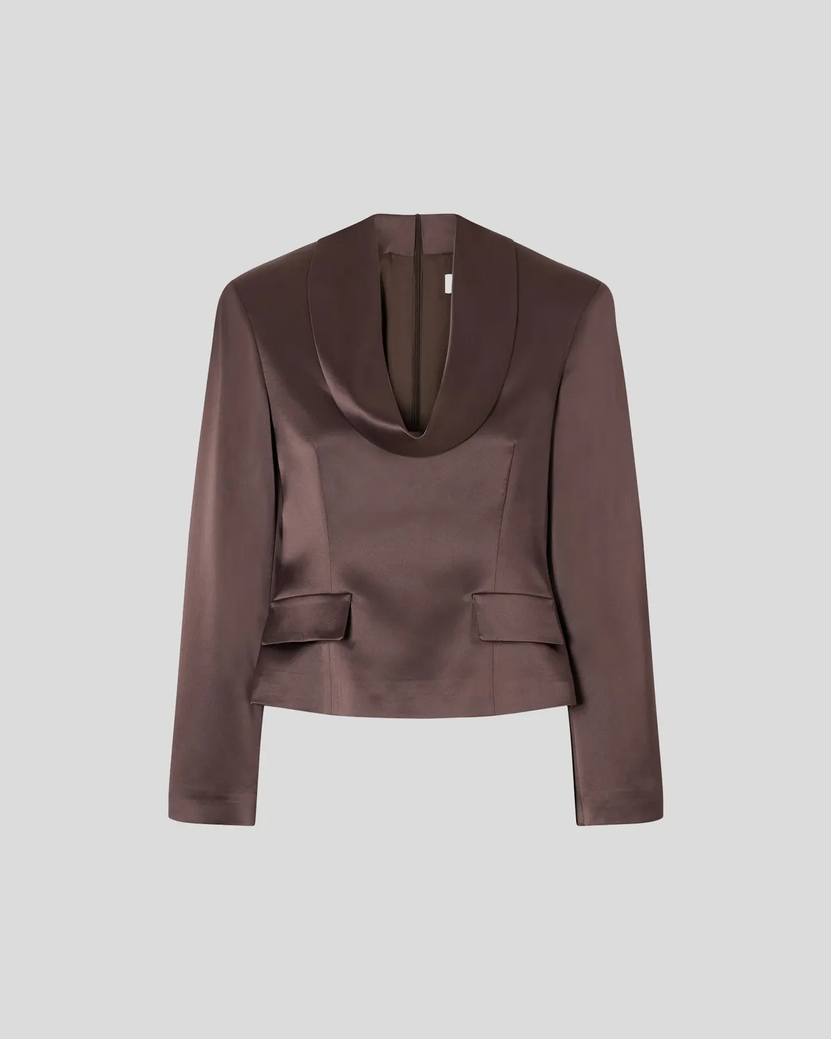 Violante Nessi Kendall camicia marrone cady satin