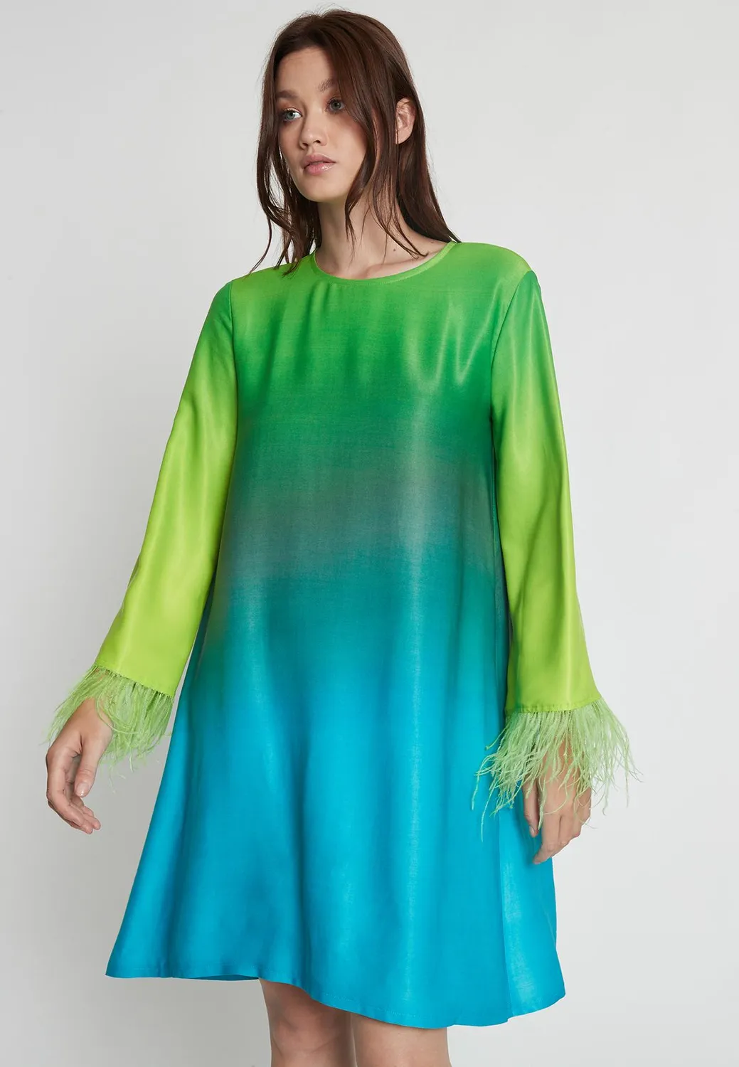 Ana Alcazar Rapya abito tunica corto sfumato verde