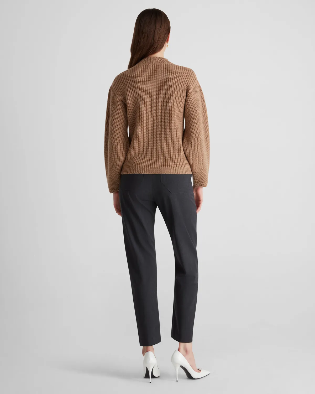 Violante Nessi Mario cardigan cammello lana