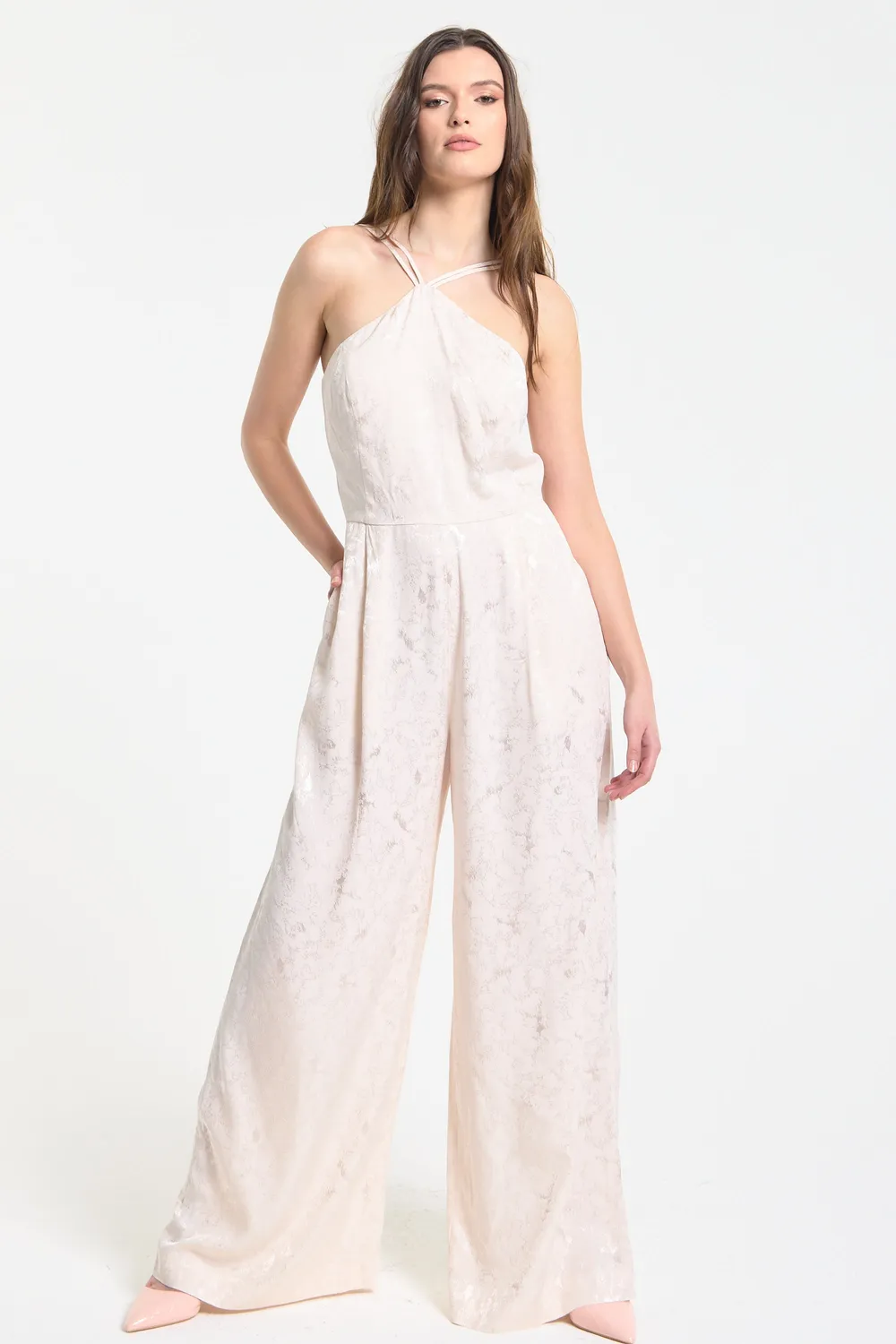 Liquorish tuta champagne jacquard gamba larga crema