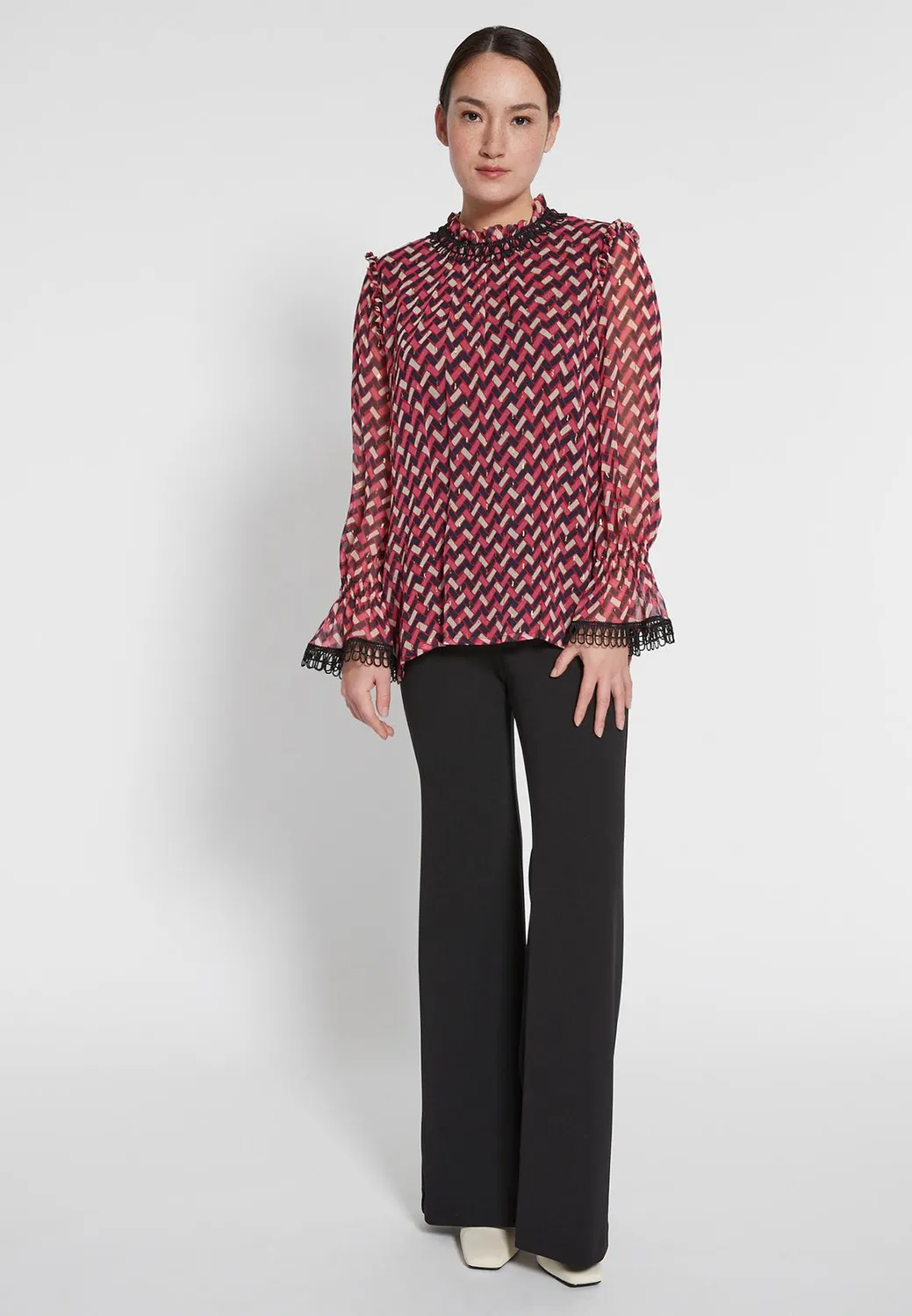 Ana Alcazar Hafosa blusa fantasia retro con rouches